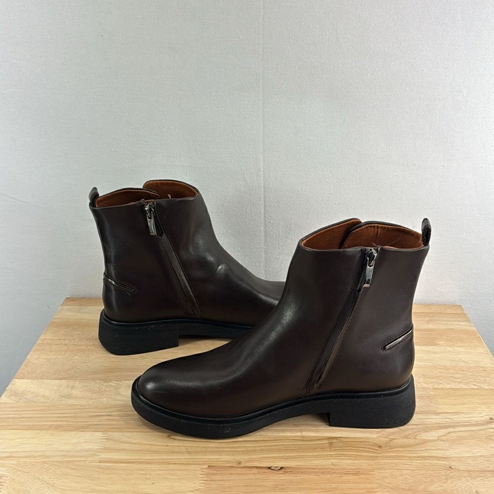 Franco Sarto Dark Brown Leather Ankle Boots - Picture 4 of 7